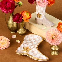 Lainey Wilson Mocha Check Cowgirl Boot Dish