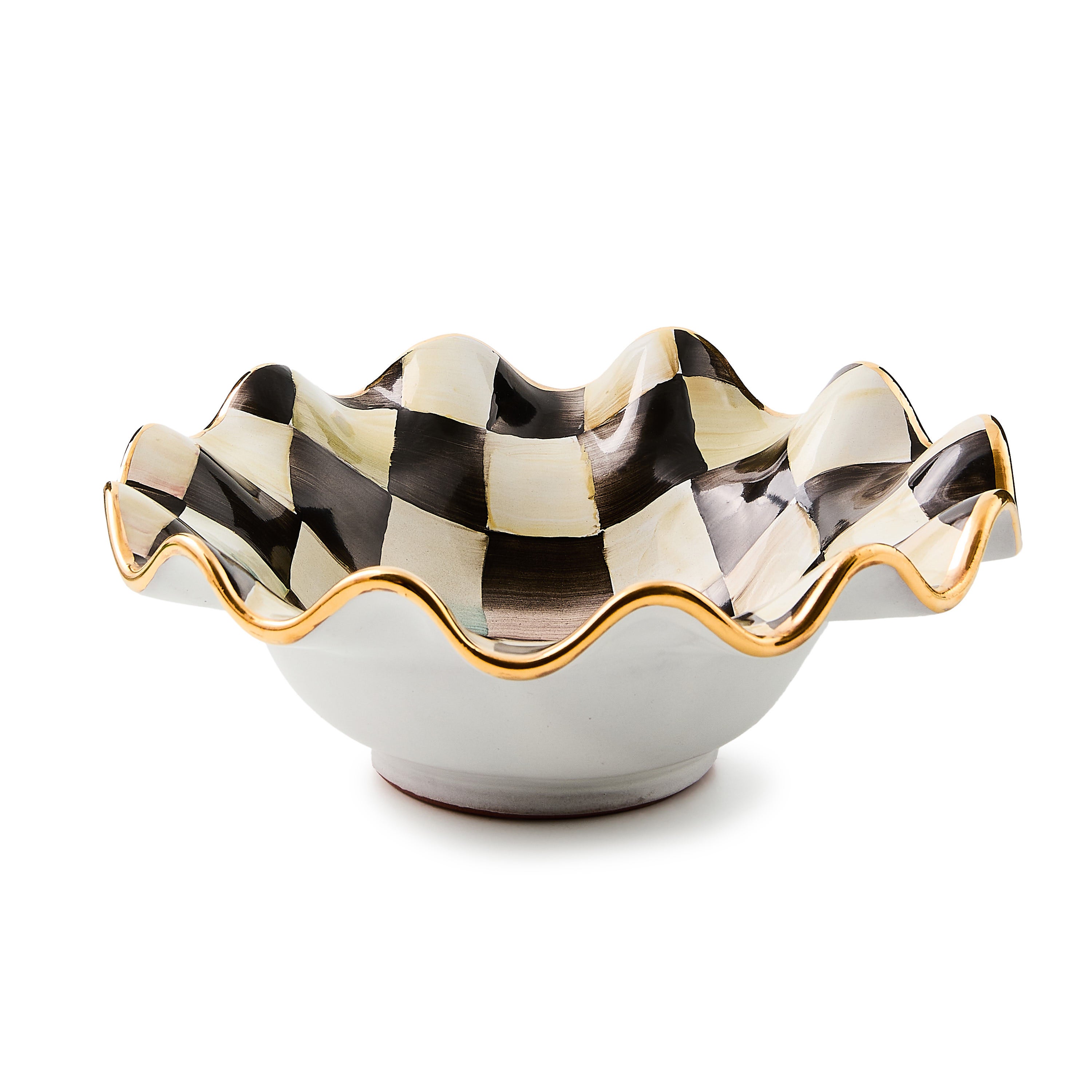 MacKenzie-Childs | Courtly Check Ceramic Fluted Breakfast Bowl