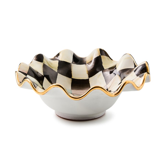 Courtly Check Ceramic Fluted Breakfast Bowl image number 0