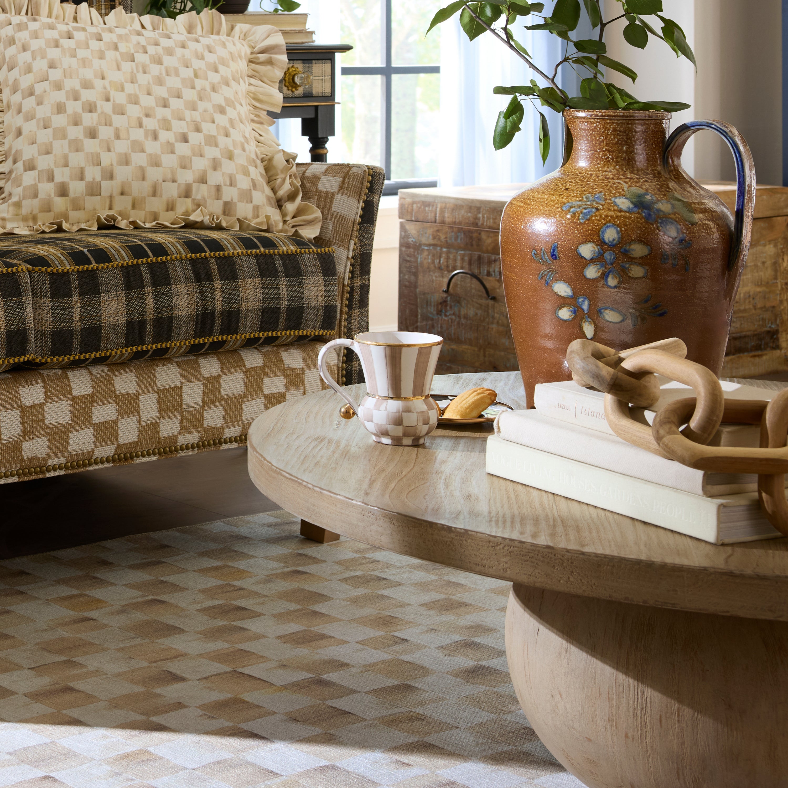 MacKenzie-Childs | Mocha Check Ceramic Mug