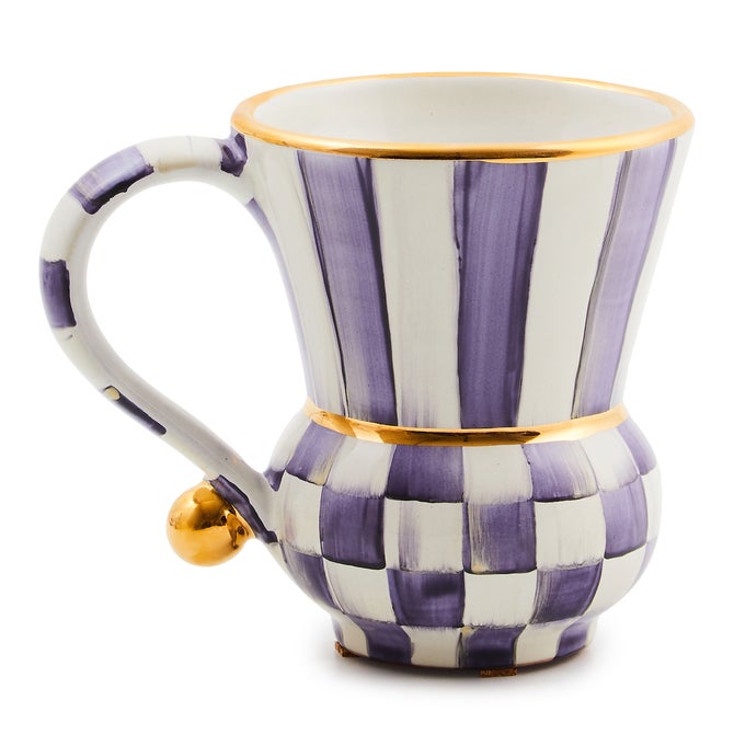 Violet Check Ceramic Mug image number 0