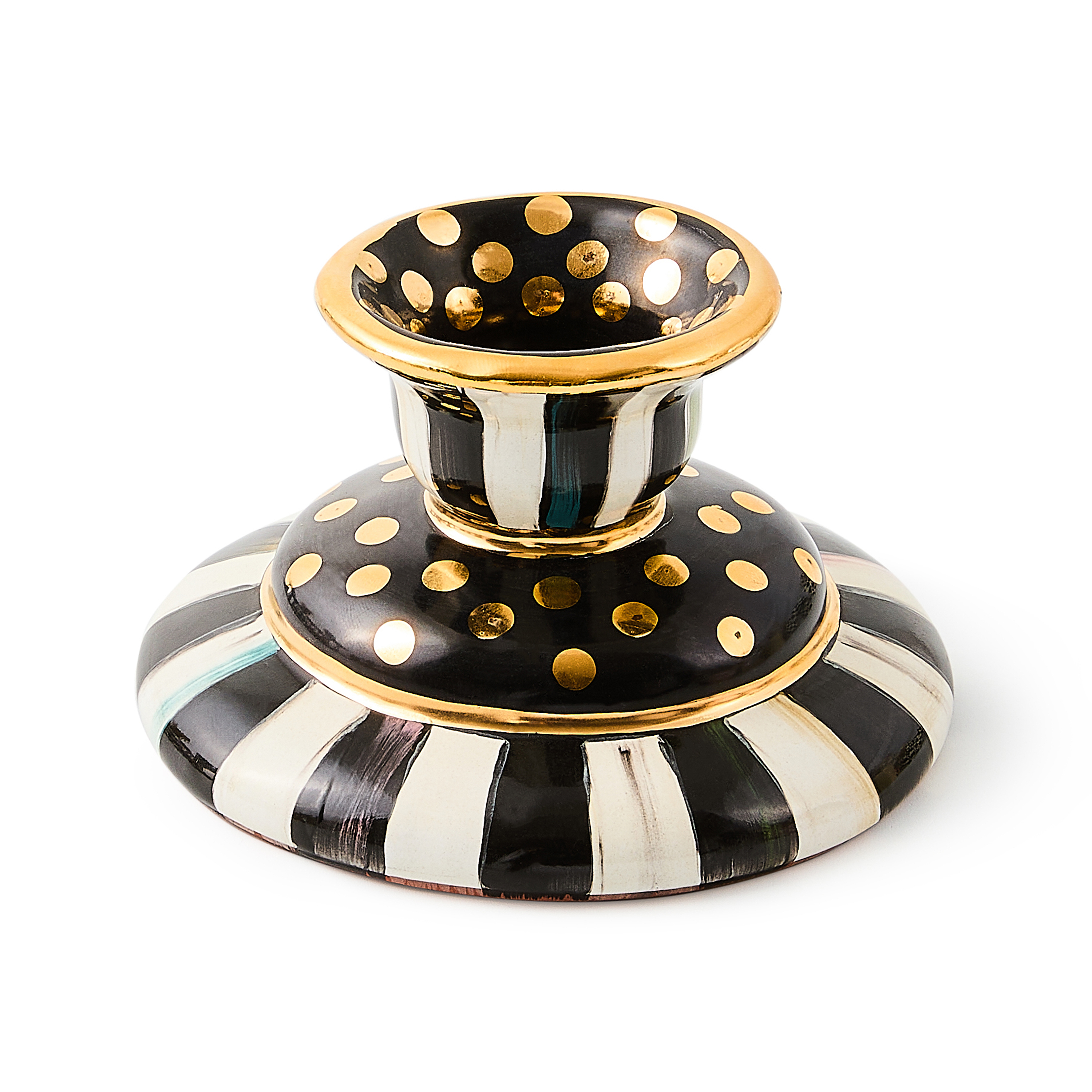MacKenzie-Childs | Courtly Check Small Ceramic Candlestick
