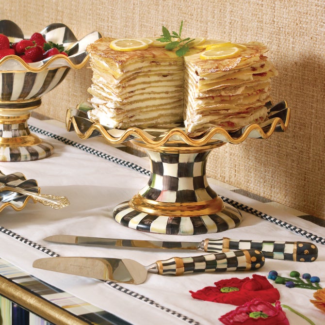 Courtly Check Ceramic Fluted Cake Stand image number 2