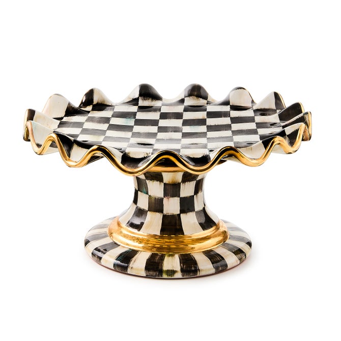 Courtly Check Ceramic Fluted Cake Stand image number 0