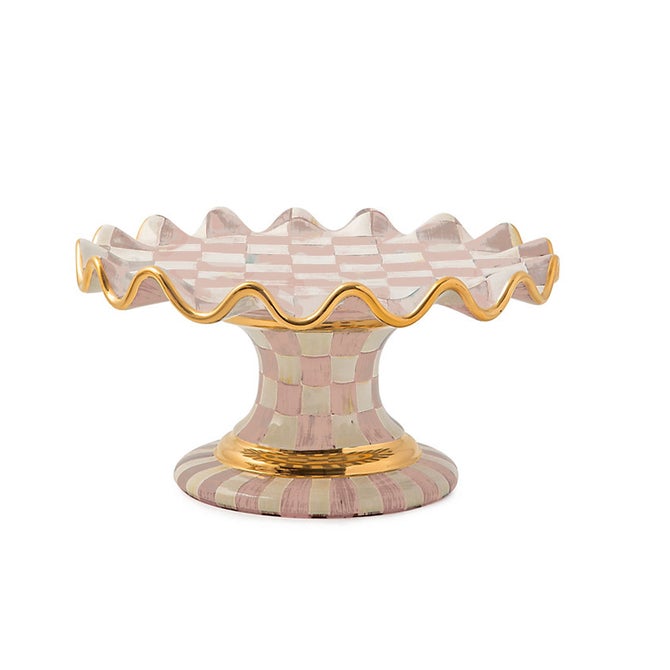 Rosy Check Ceramic Fluted Cake Stand image number 1
