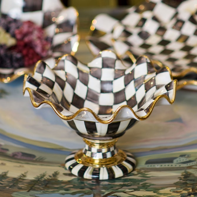 Courtly Check Ceramic Compote image number 1