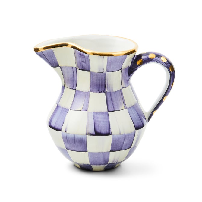 Violet Check Ceramic Creamer image number 0