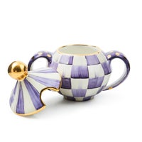Violet Check Ceramic Two Tier Sweet Stand