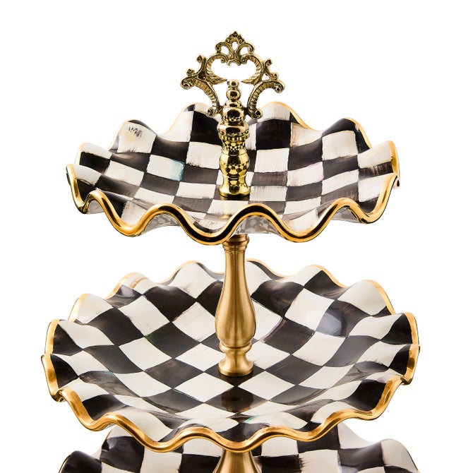 Courtly Check Ceramic Three Tier Sweet Stand image number 2