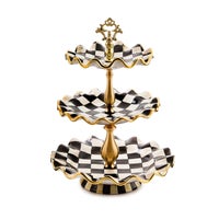Courtly Check Ceramic Three Tier Sweet Stand