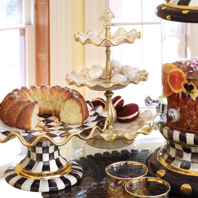 Parchment Check Three Tier Sweet Stand image number 4