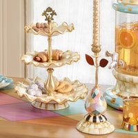 Parchment Check Three Tier Sweet Stand