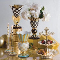 Parchment Check Three Tier Sweet Stand