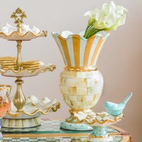 Parchment Check Great Vase