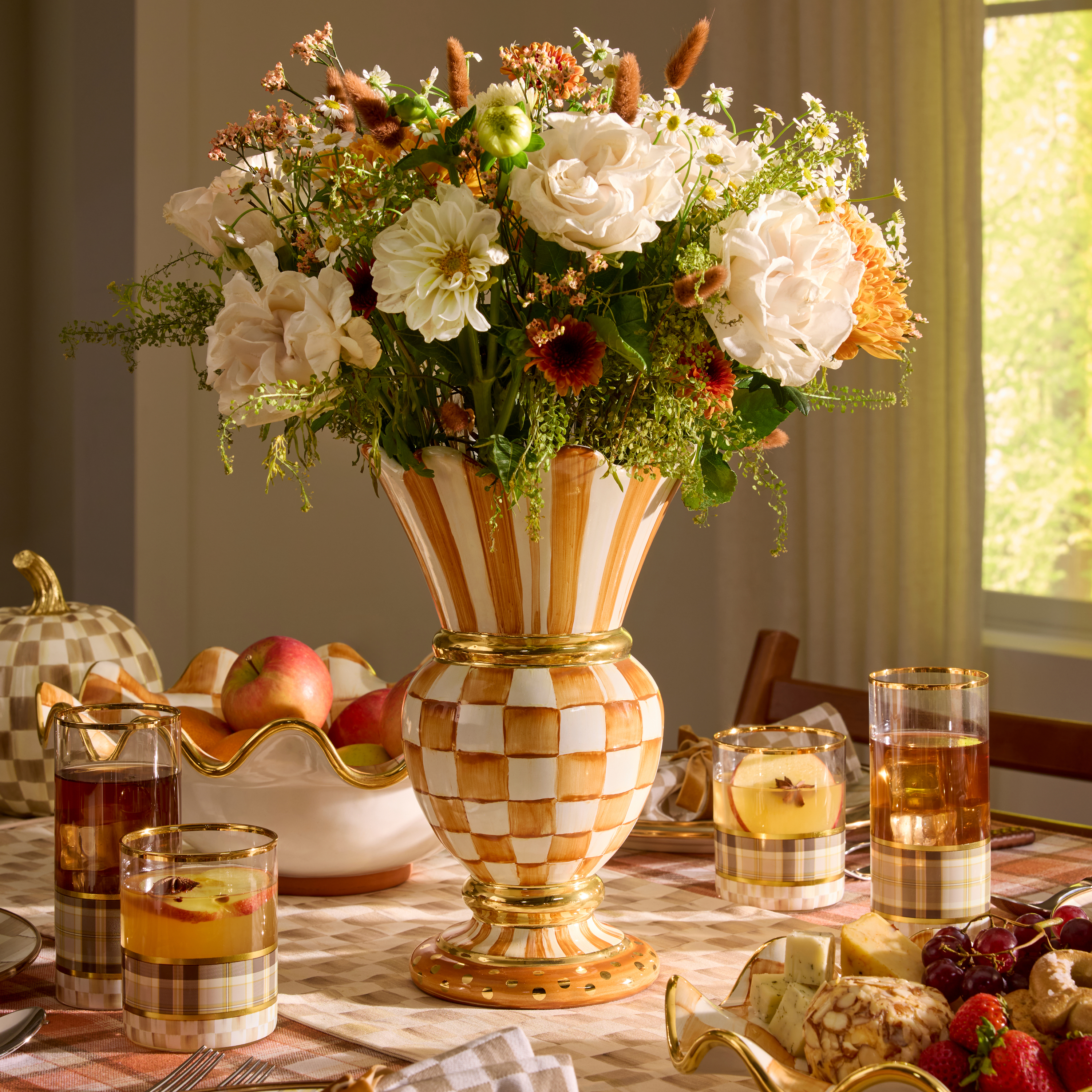 MacKenzie-Childs | Ginger Check Ceramic Great Vase