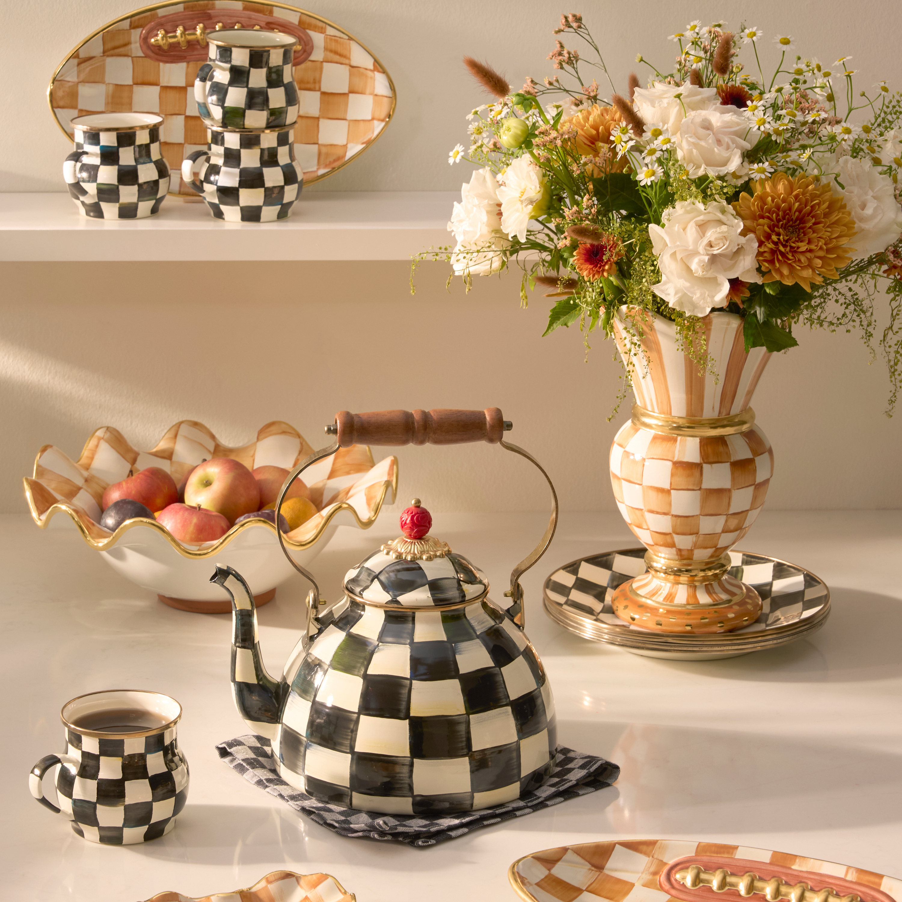MacKenzie-Childs | Ginger Check Ceramic Great Vase