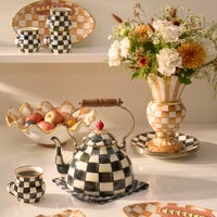 Ginger Check Ceramic Great Vase