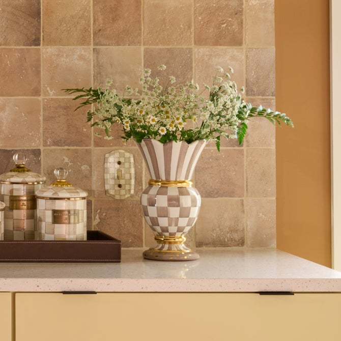 Mocha Check Ceramic Great Vase image number 5