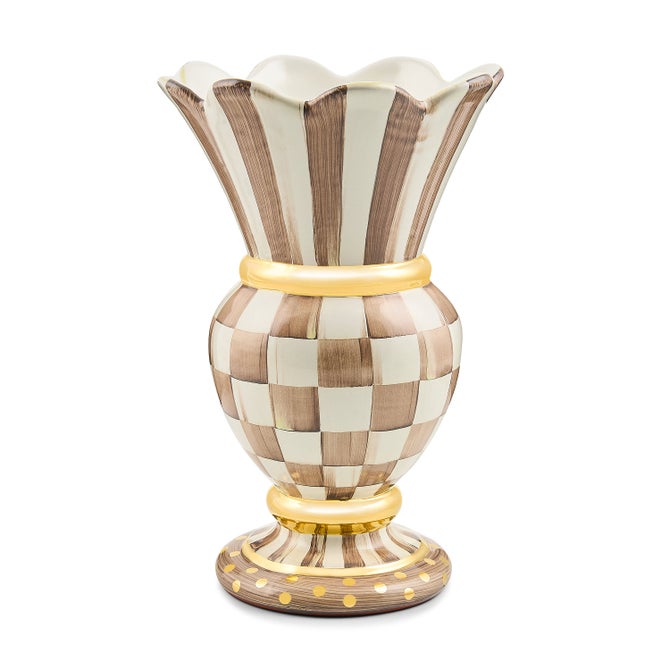 Mocha Check Ceramic Great Vase image number 0