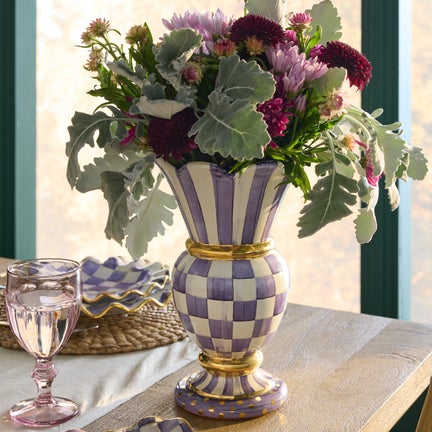 Violet Check Ceramic Great Vase