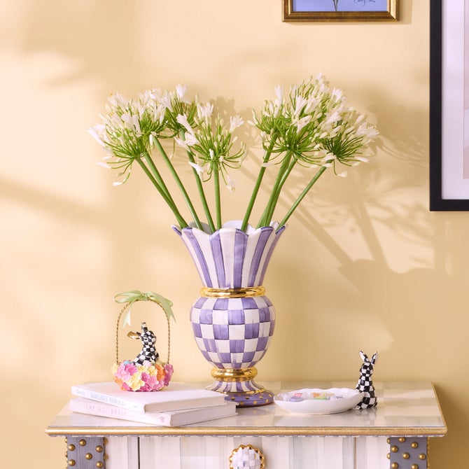 Violet Check Ceramic Great Vase image number 3