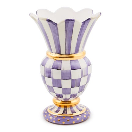 Violet Check Ceramic Great Vase