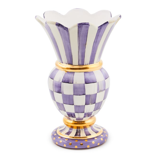Violet Check Ceramic Great Vase image number 0