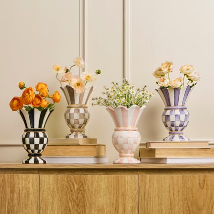 Mocha Check Small Great Vase