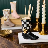 Lainey Wilson Courtly Check Cowgirl Boot Bud Vase