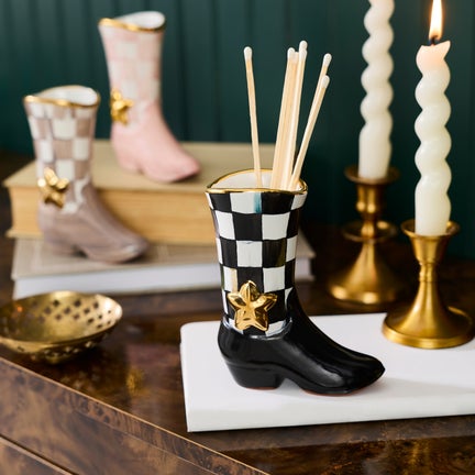Lainey Wilson Courtly Check Cowgirl Boot Bud Vase