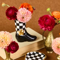 Lainey Wilson Courtly Check Cowgirl Boot Bud Vase