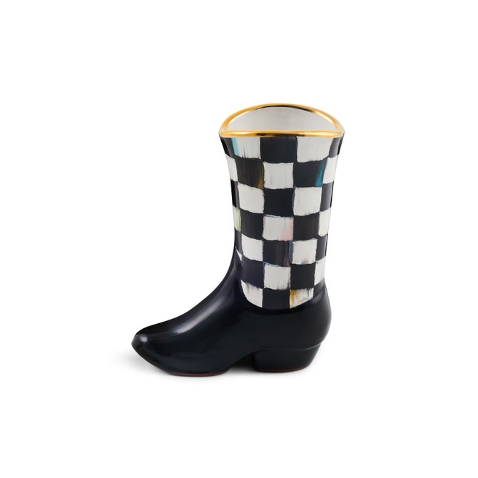Lainey Wilson Courtly Check Cowgirl Boot Bud Vase image number 2
