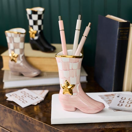Lainey Wilson Rosy Check Cowgirl Boot Bud Vase