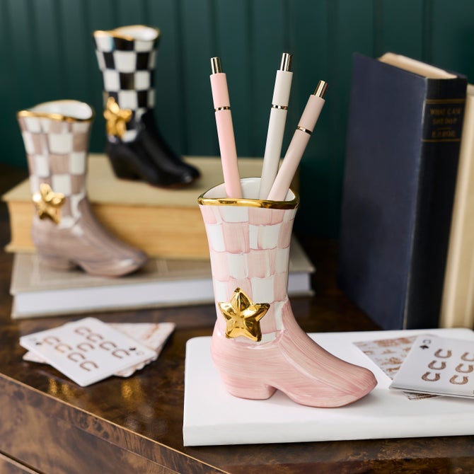 Lainey Wilson Rosy Check Cowgirl Boot Bud Vase image number 1