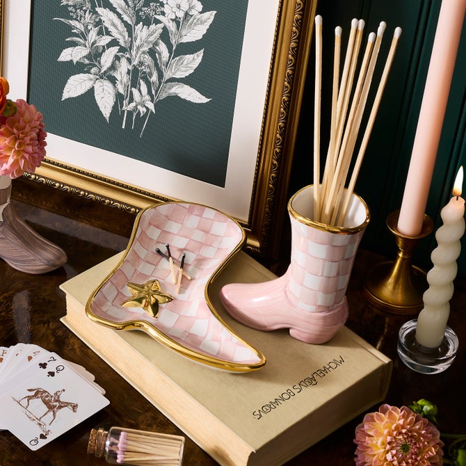 Lainey Wilson Rosy Check Cowgirl Boot Bud Vase image number 5
