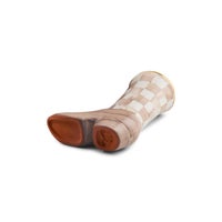 Lainey Wilson Mocha Check Cowgirl Boot Bud Vase