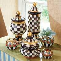 Courtly Check Ceramic Column Canister