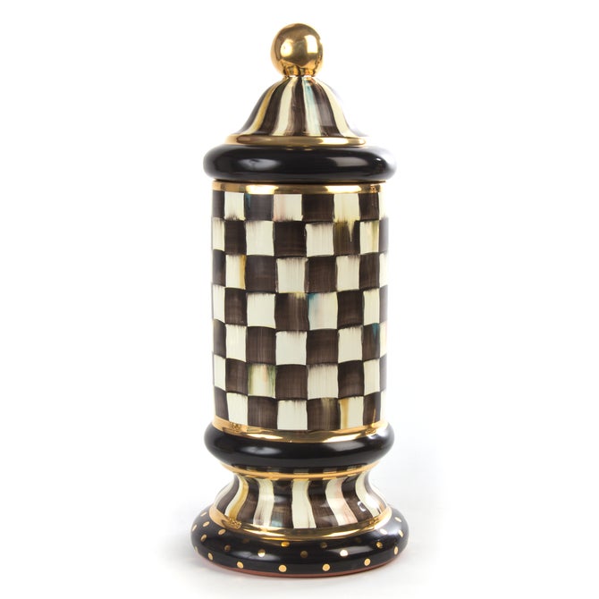 Courtly Check Ceramic Column Canister image number 0