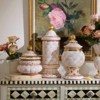 Rosy Check Ceramic Column Canister