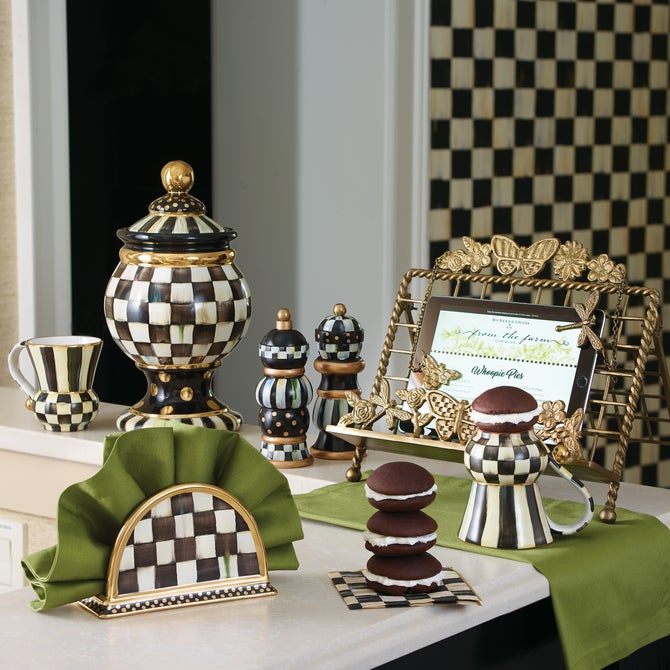 Courtly Check Ceramic Globe Canister image number 3