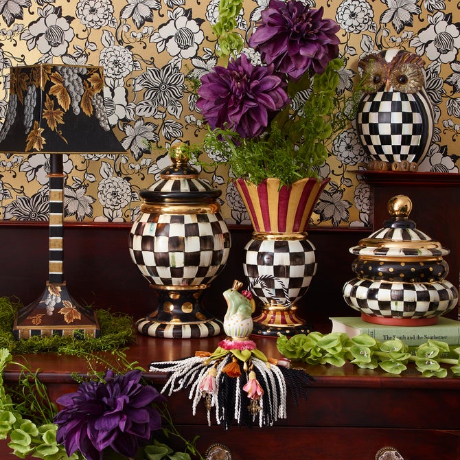 Courtly Check Ceramic Globe Canister image number 6