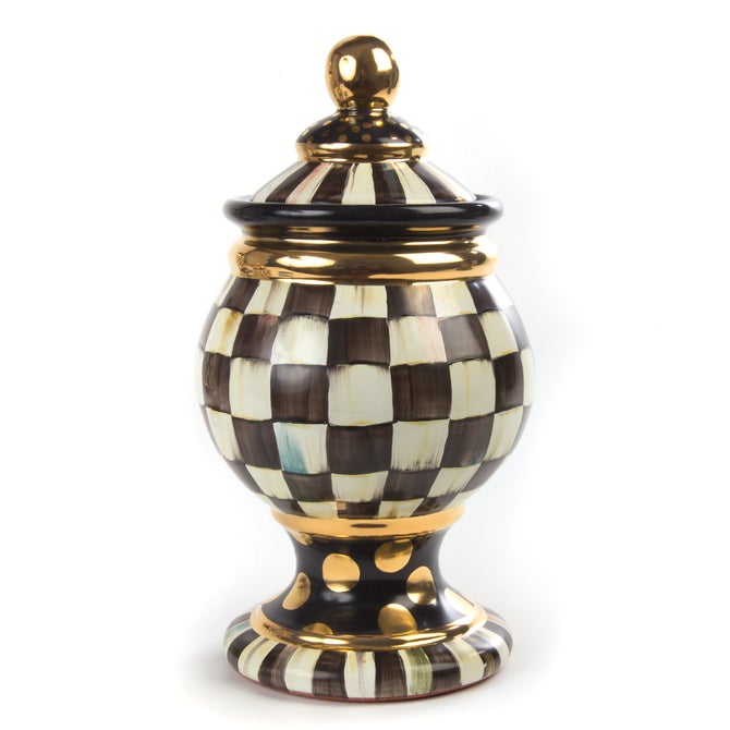 Courtly Check Ceramic Globe Canister image number 0