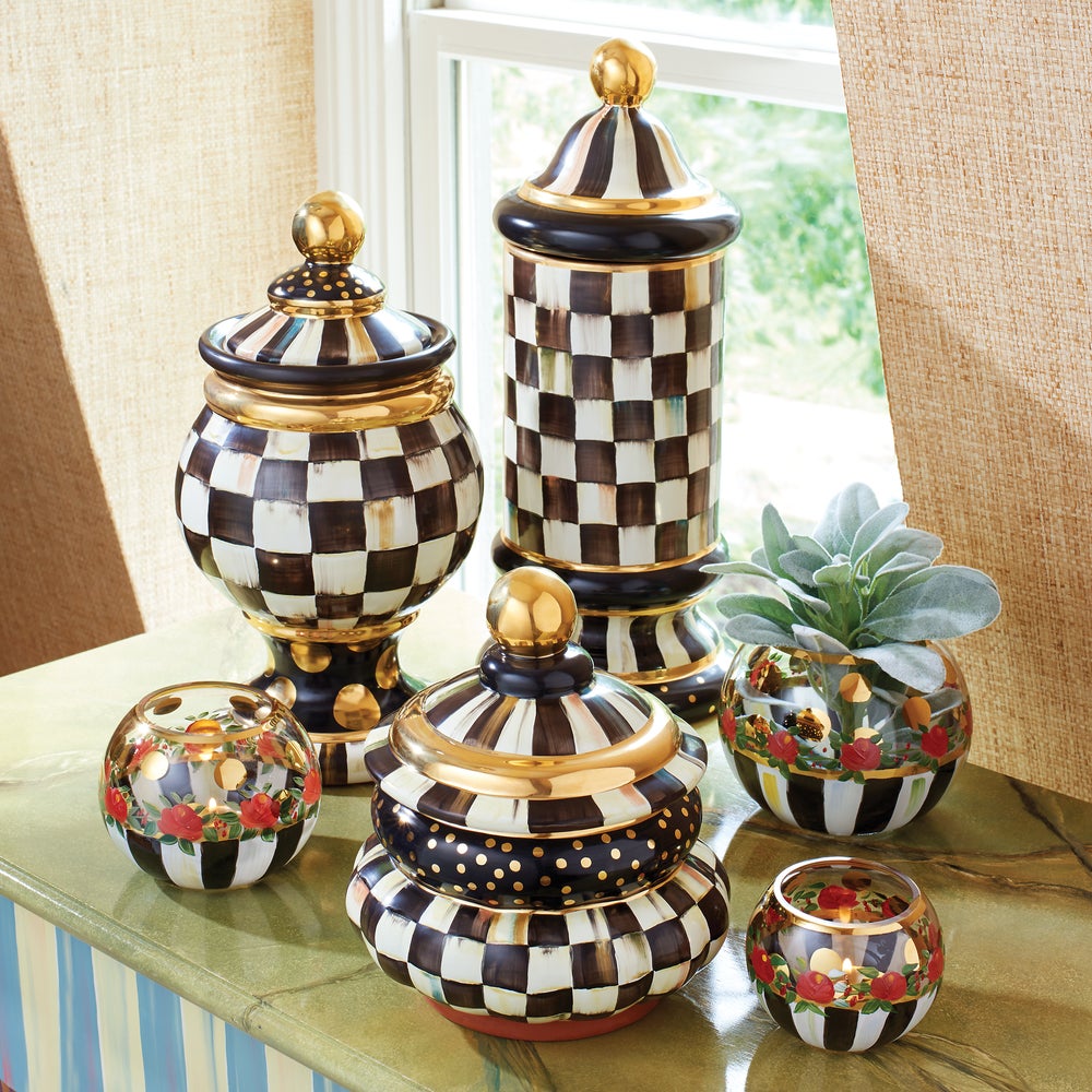 MacKenzie-Childs | Courtly Check Ceramic Groovy Canister