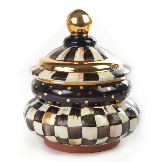 Courtly Check Ceramic Groovy Canister image number 0