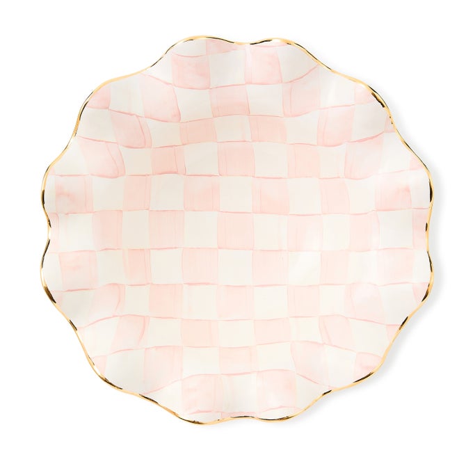 Rosy Check Medium Ceramic Fluted Serving Bowl image number 1