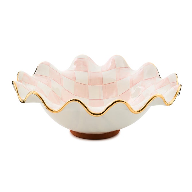 Rosy Check Medium Ceramic Fluted Serving Bowl image number 0