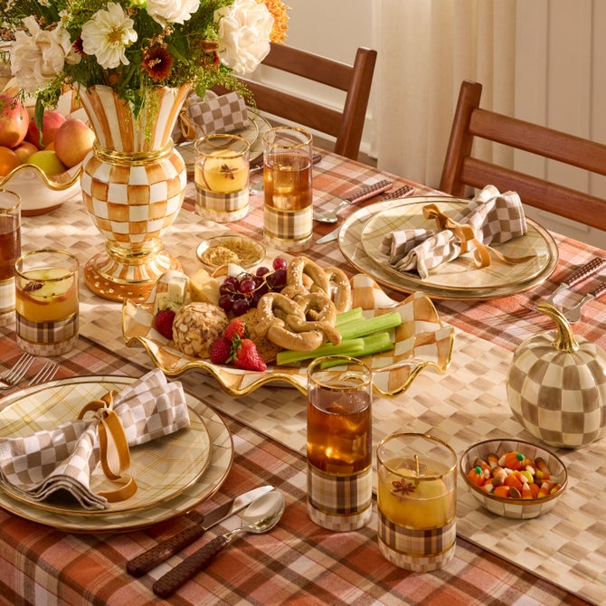 Ginger Check Ceramic Serving Platter image number 2