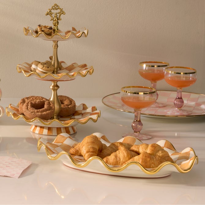 Ginger Check Ceramic Serving Platter image number 6