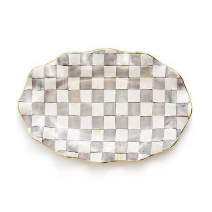 Sterling Check Ceramic Serving Platter