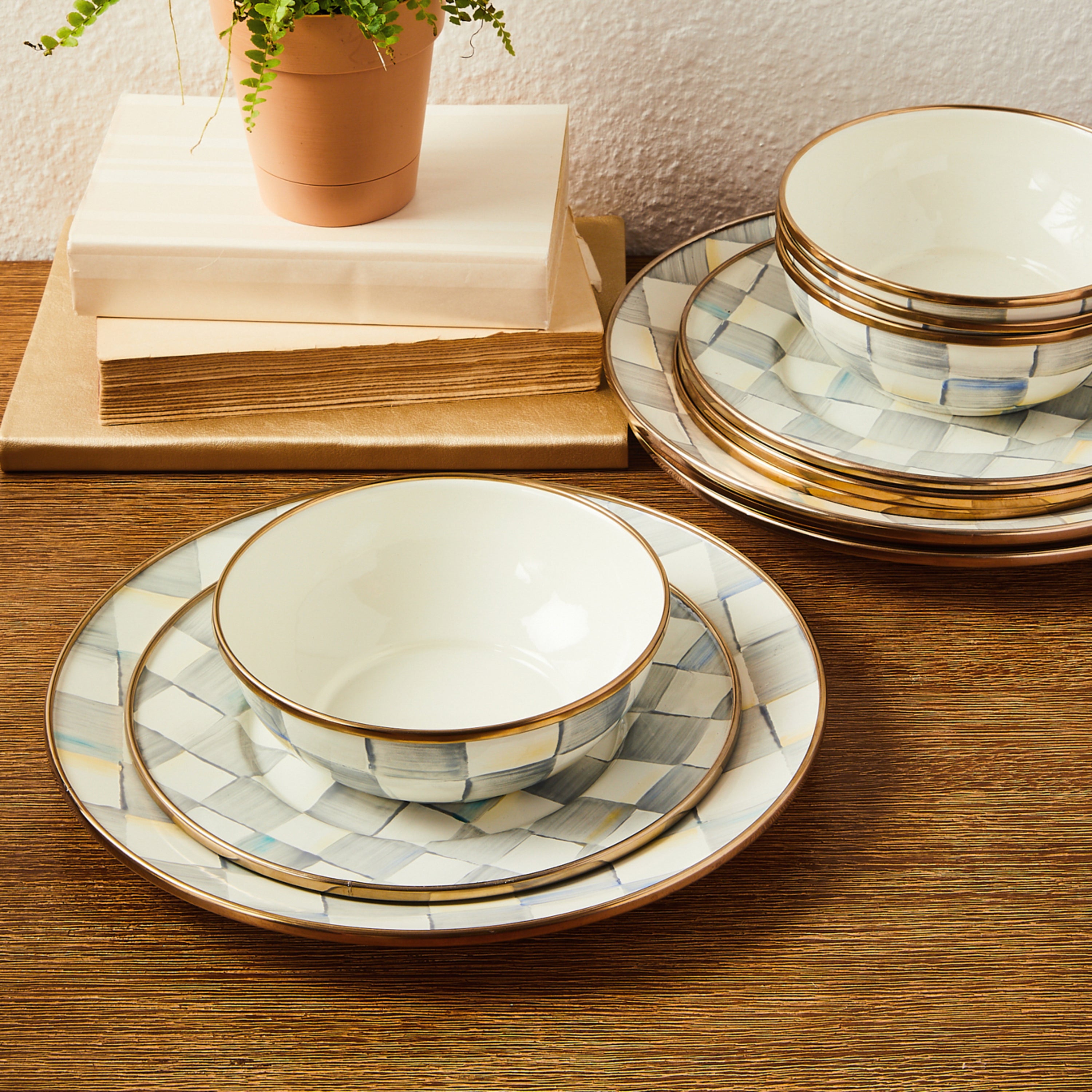 12pc Enamel Dinnerware Set